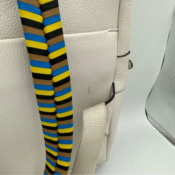 Henri Bendel Soho Backpack with Novelty Strap Pebbled Leather Cream - Picture 7 of 13